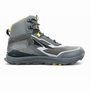 Grey / Yellow Men's Altra Lone Peak All-wthr Mid Trail Shoes | UVOP40726